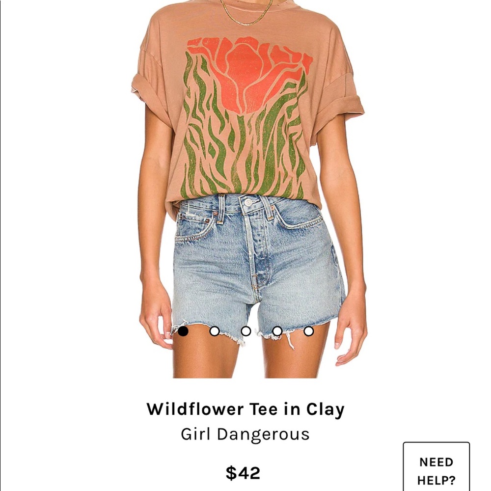 Girl Dangerous wildflower tee in clay size xs